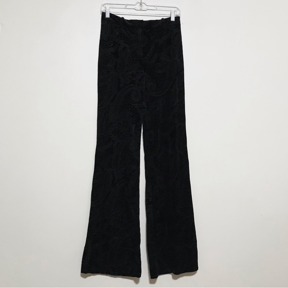 Zara Pants - Zara Black Wide Leg Velvet Pants Paisley Print